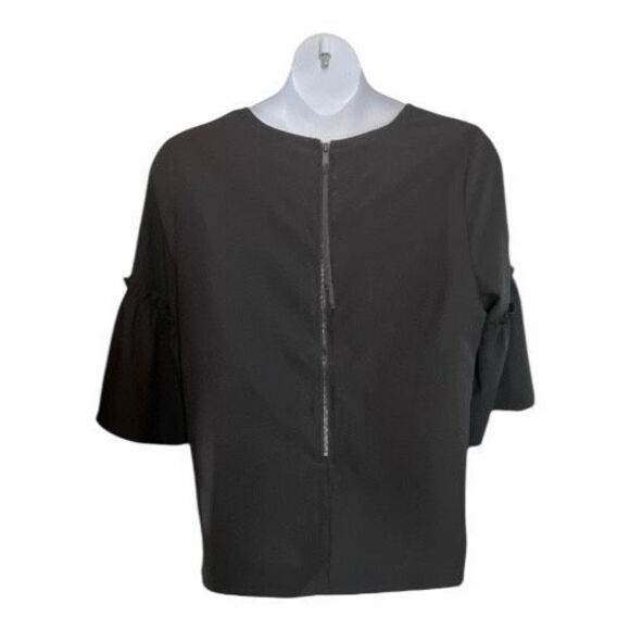 Lane Bryant Women Top Plus Size 18/20 Solid Black Flowy 3/4-Wide Sleeve Boho - Picture 13 of 15